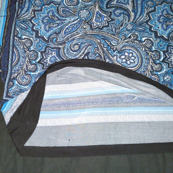 4/$20 | Ricki's Blue Paisley Design Batwing Sleeve Top - Picture 5 of 6